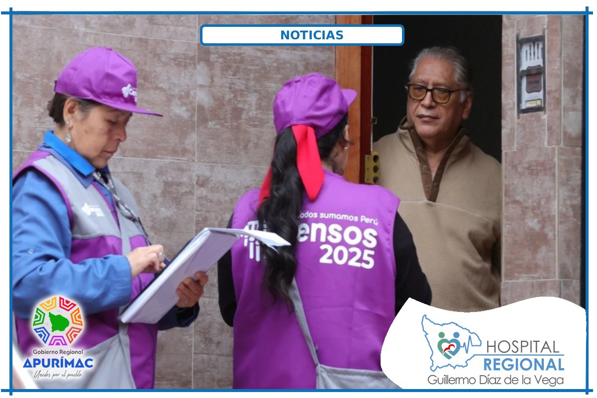 HOSPITAL REGIONAL GUILLERMO DÍAZ DE LA VEGA SE UNE A LA DIFUSIÓN DE LOS CENSOS NACIONALES 2025